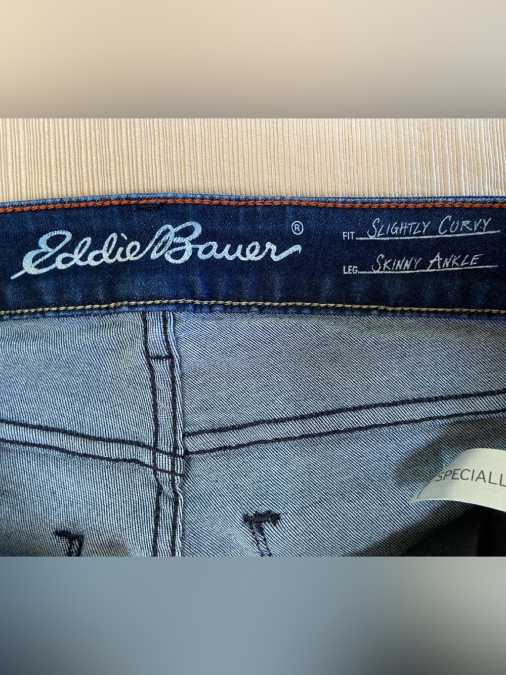 Eddie Bauer Mid Rise Slightly Curvy Skinny Ankle Stretch Jeans Dark Wash Size 2 - Picture 12 of 14